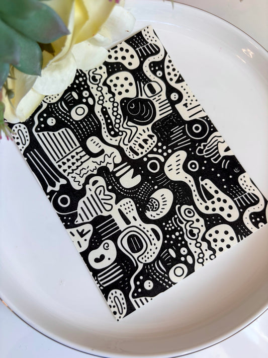 Abstract Geo B&W Transfer Paper