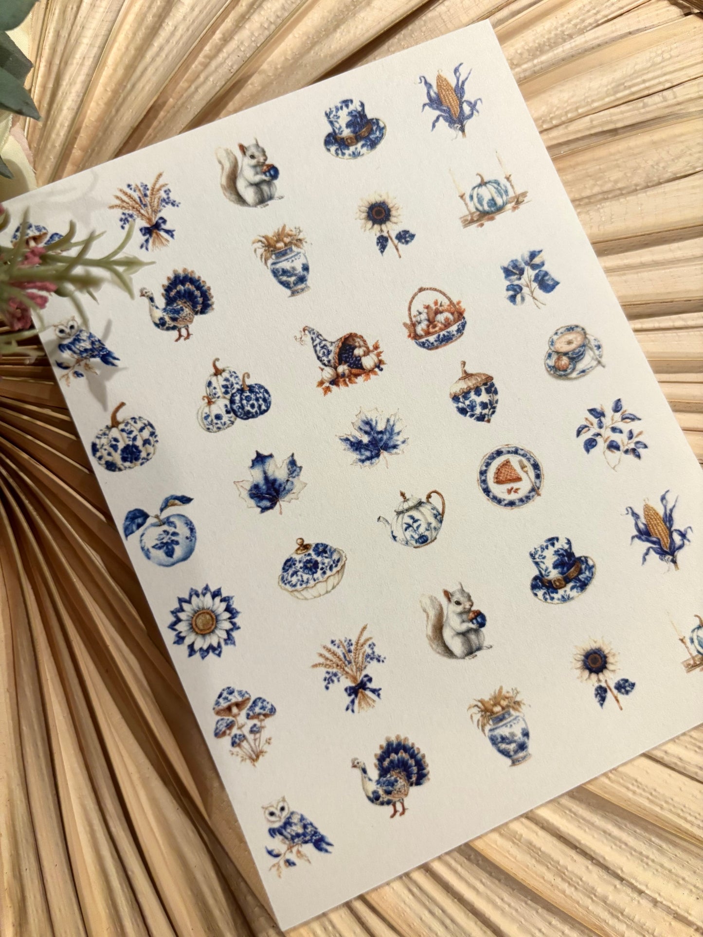 Thanksgiving Toile Charms Transfer Paper