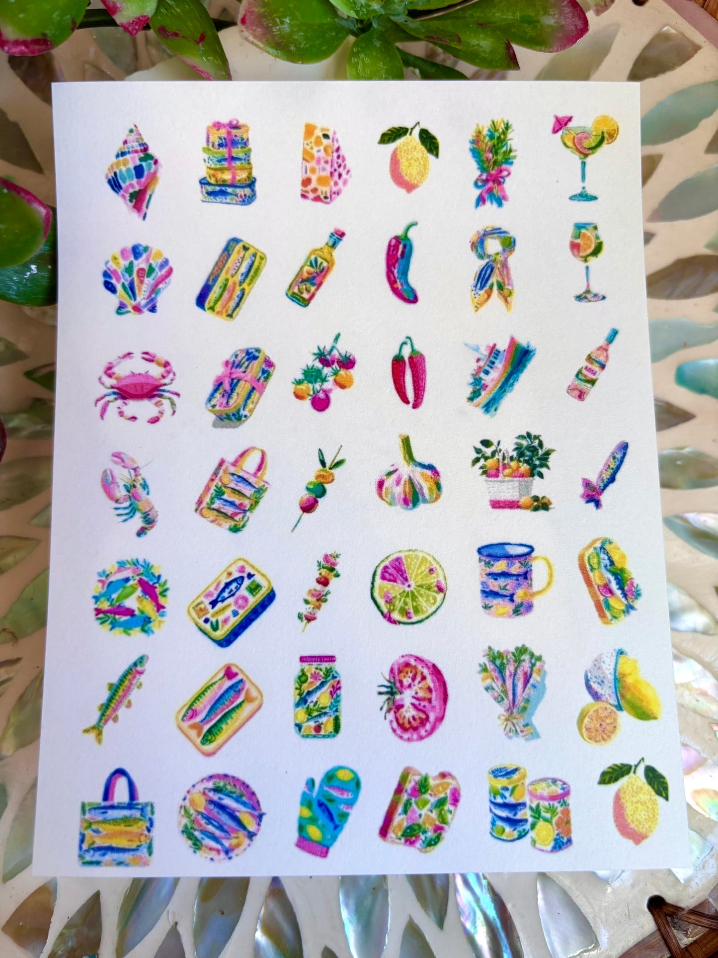Watercolor Coastal Charm Transfer Paper