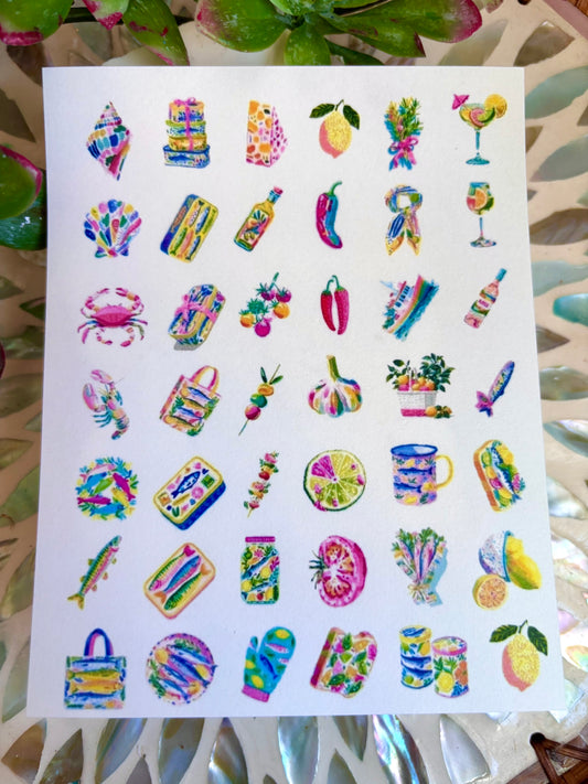 Watercolor Coastal Charm Transfer Paper