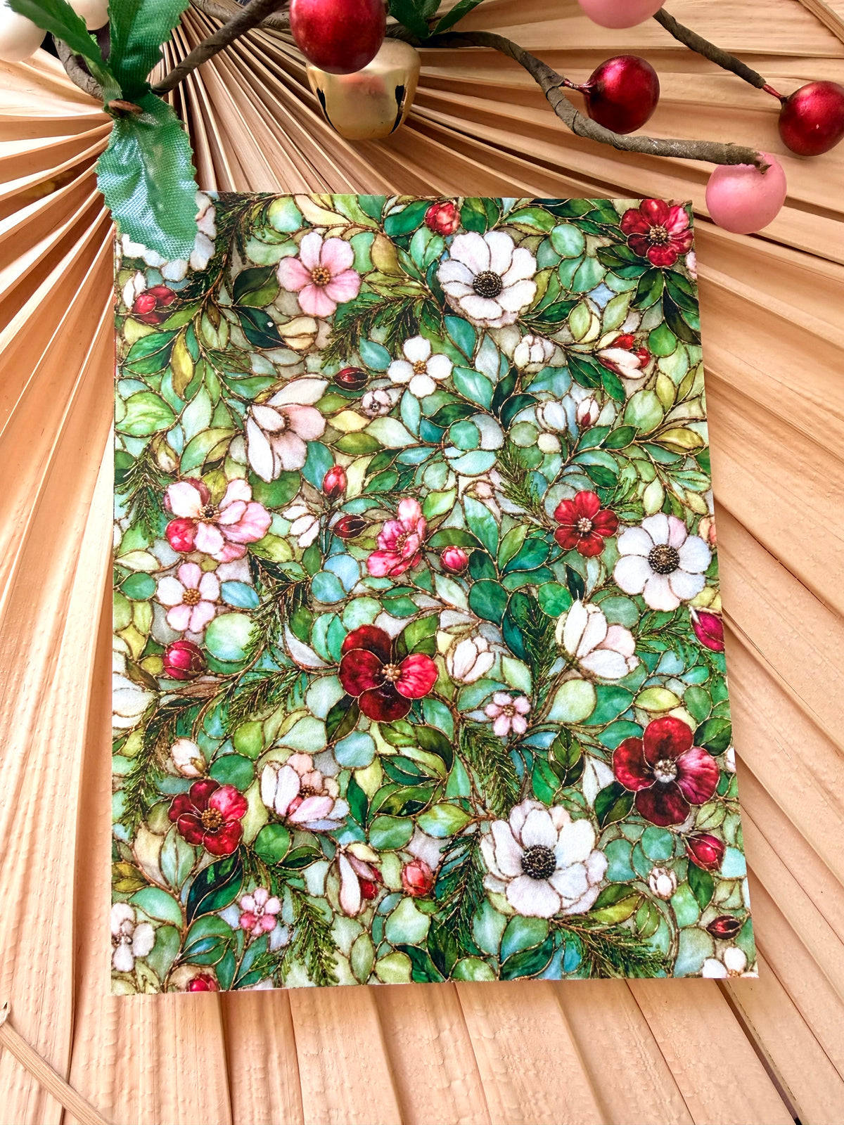 Green Holiday Floral SG Transfer Paper