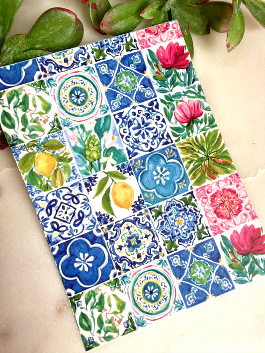 Mediterranean Whimsy Tile Transfer Papers