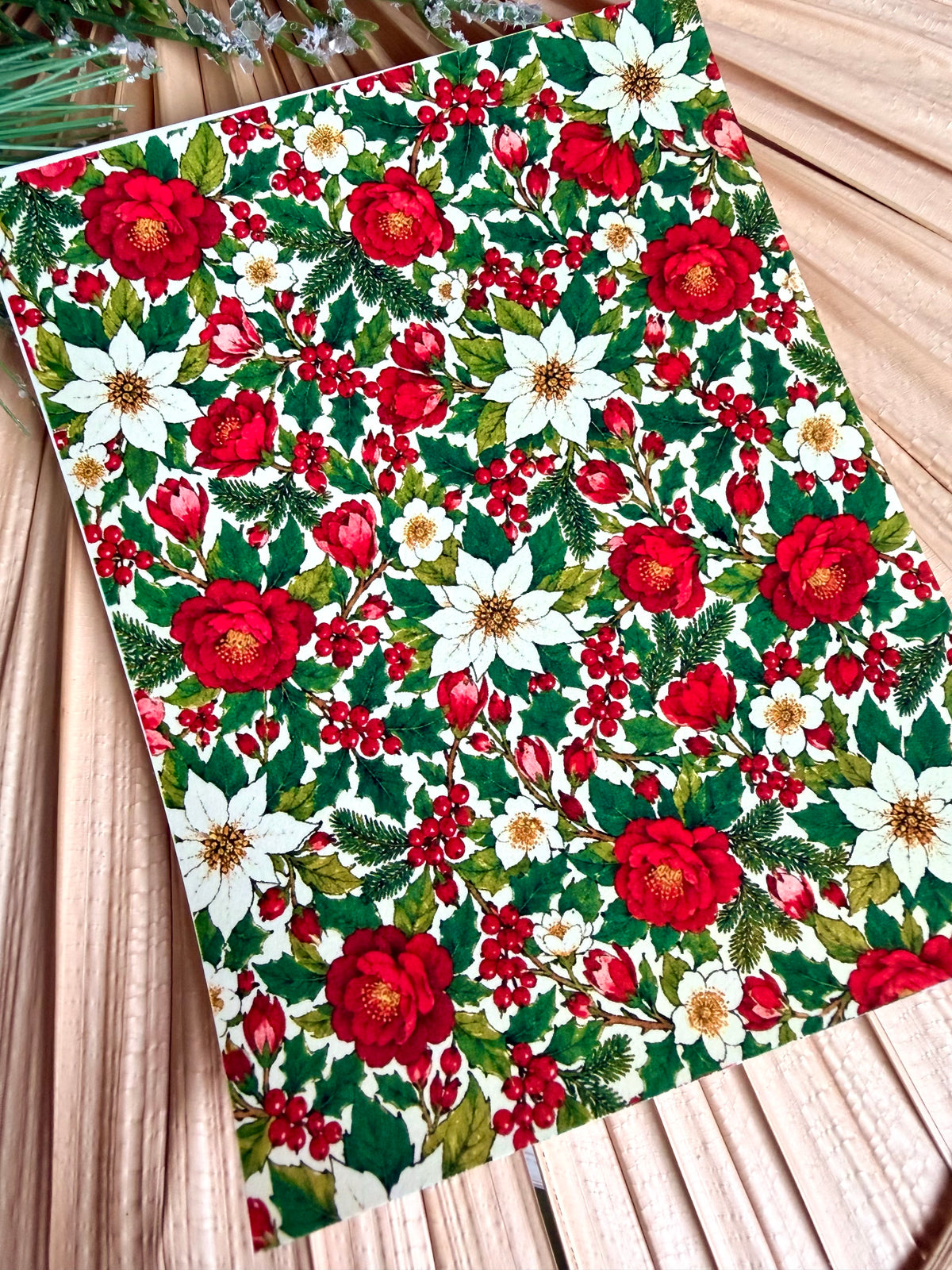Vintage Holiday Floral Transfer Papers