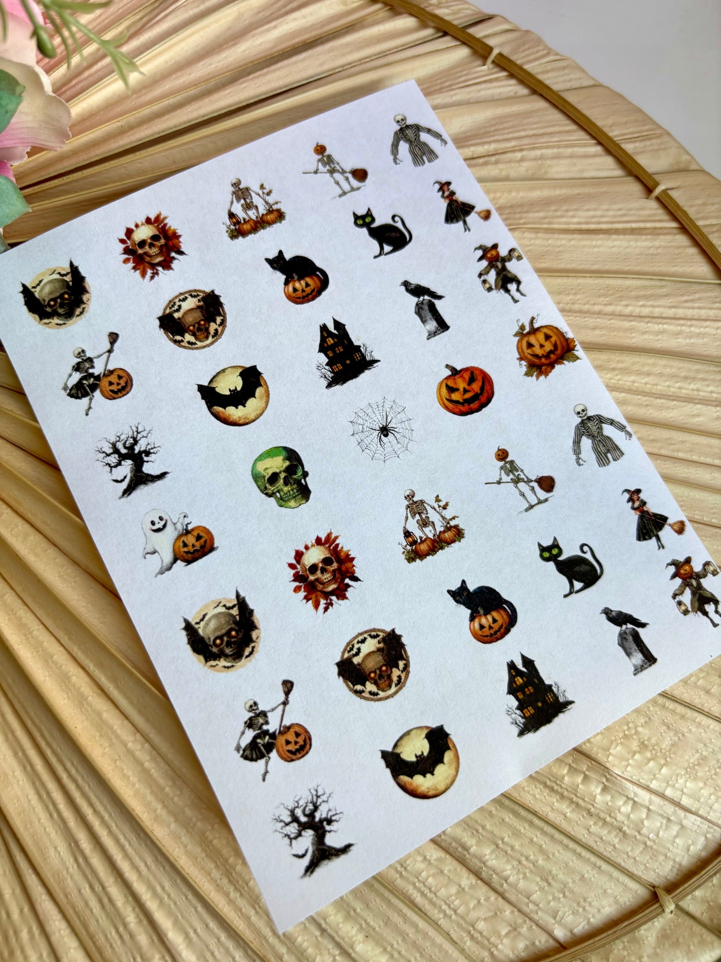 Spooky Skeleton Charms Transfer Paper