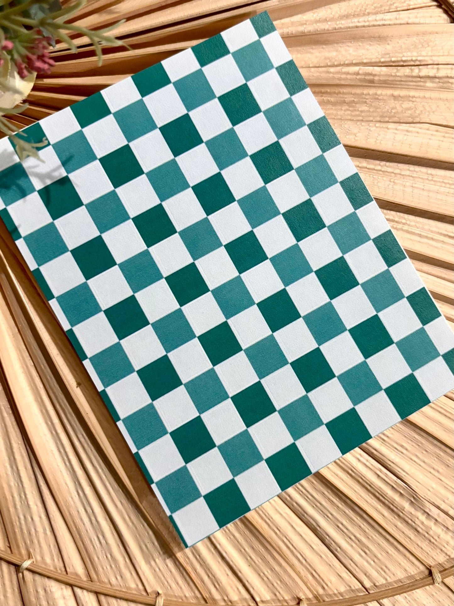 Green Xmas Checks Transfer Paper