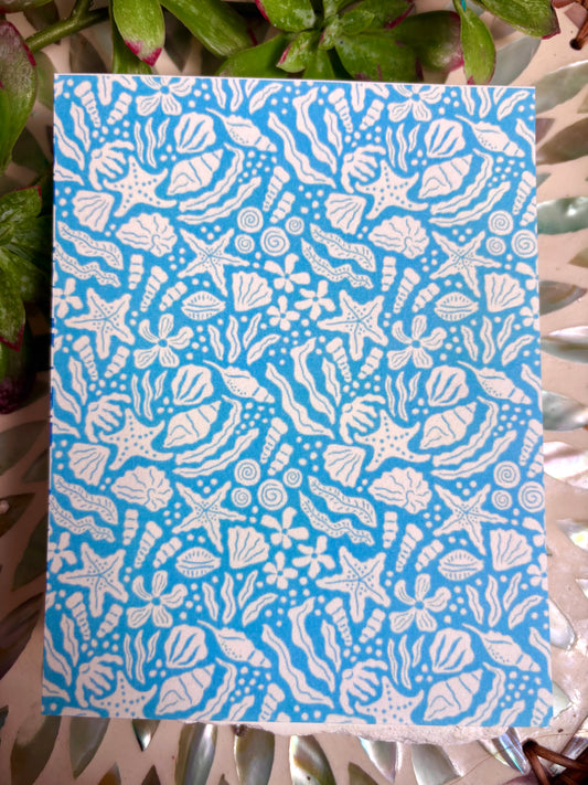 Shells on Blue Transfer Paper