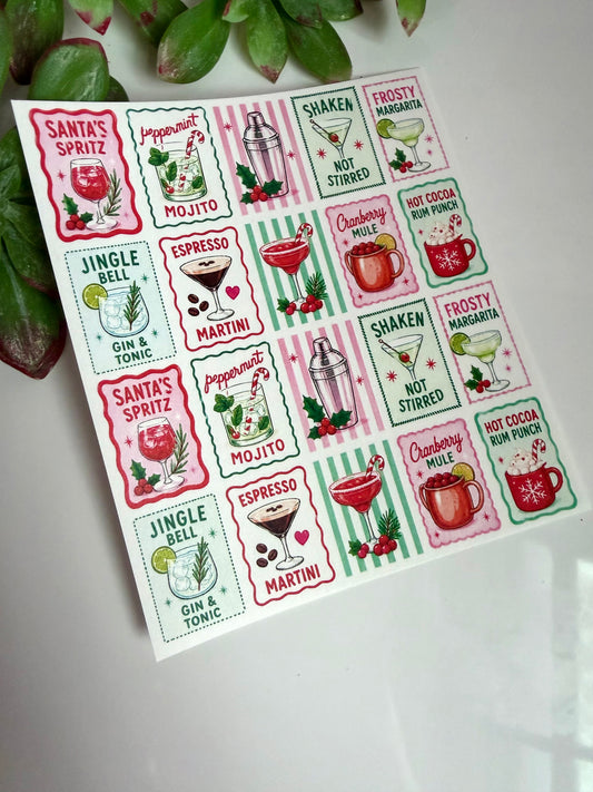 Christmas Cocktails Tile Transfer Paper