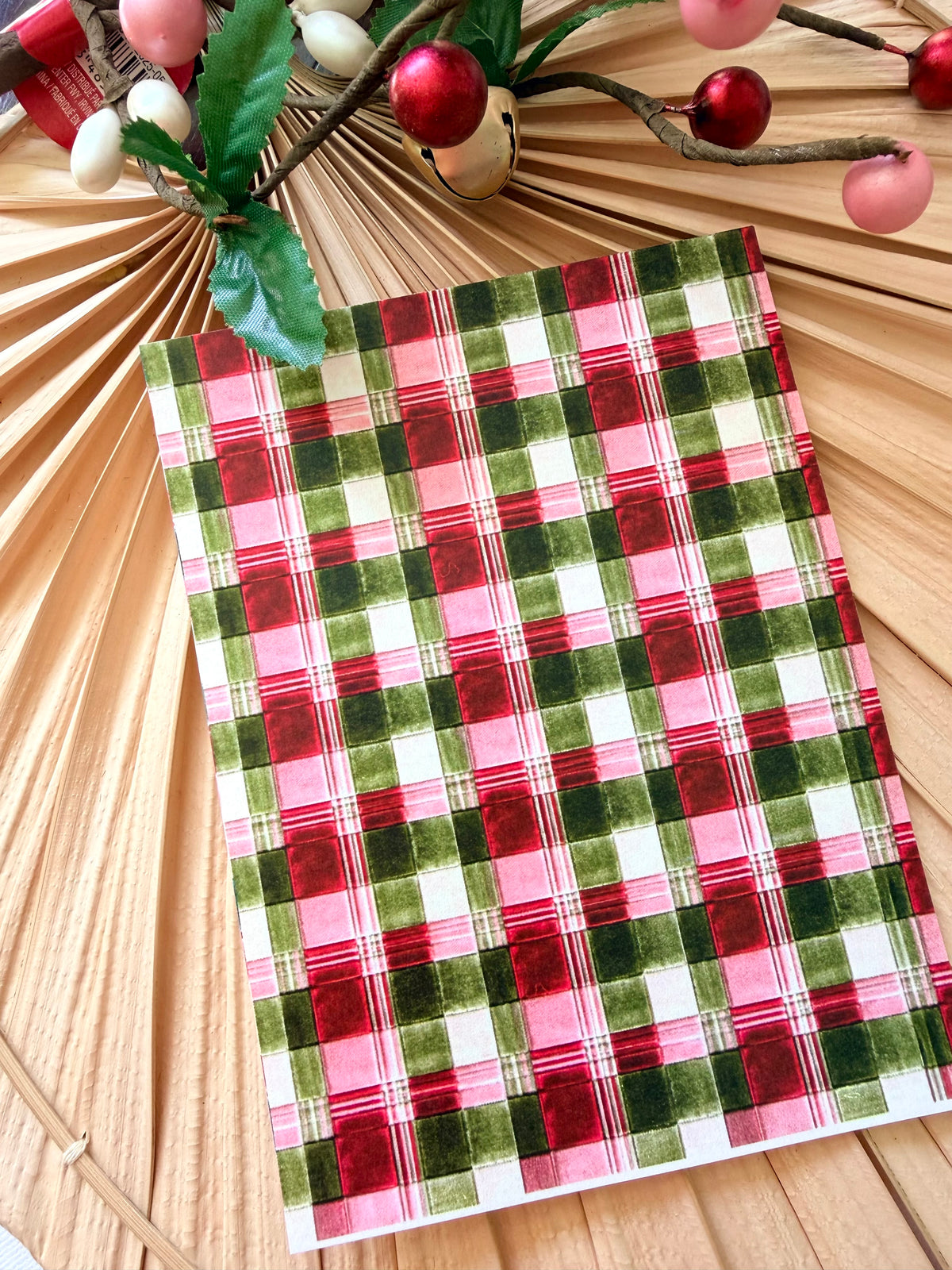 Holiday Velvet Plaid Transfer Papers