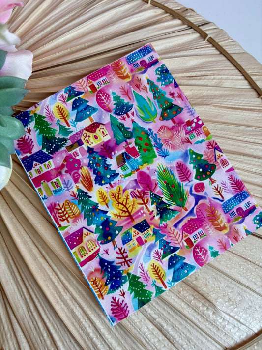Rainbow Christmas Village Transfer Paper
