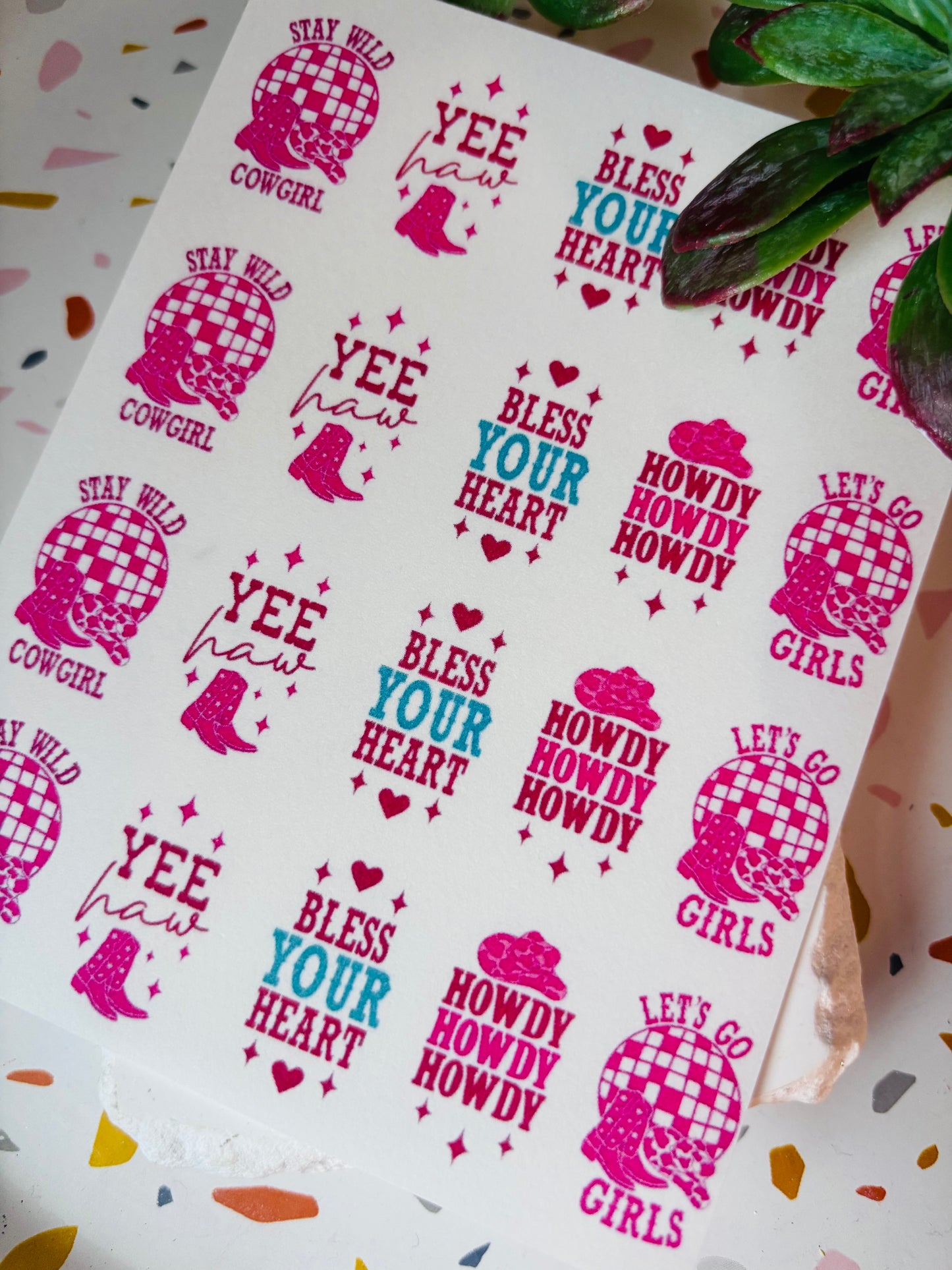 Cowgirl Saying Transfer Paper