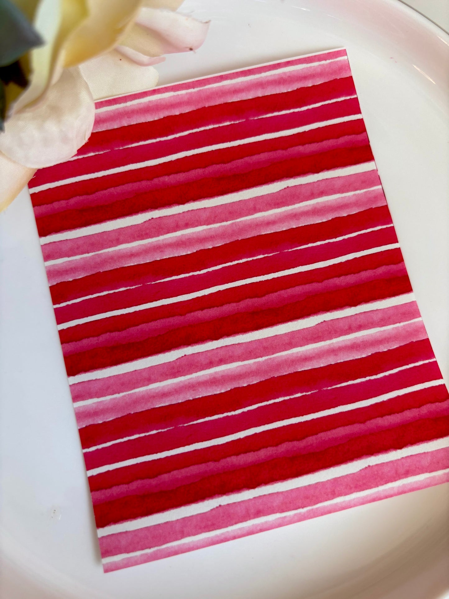 Skinny Pink & Red Stripe Transfer Paper