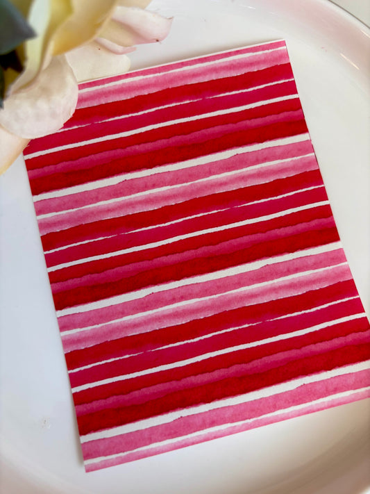 Skinny Pink & Red Stripe Transfer Paper