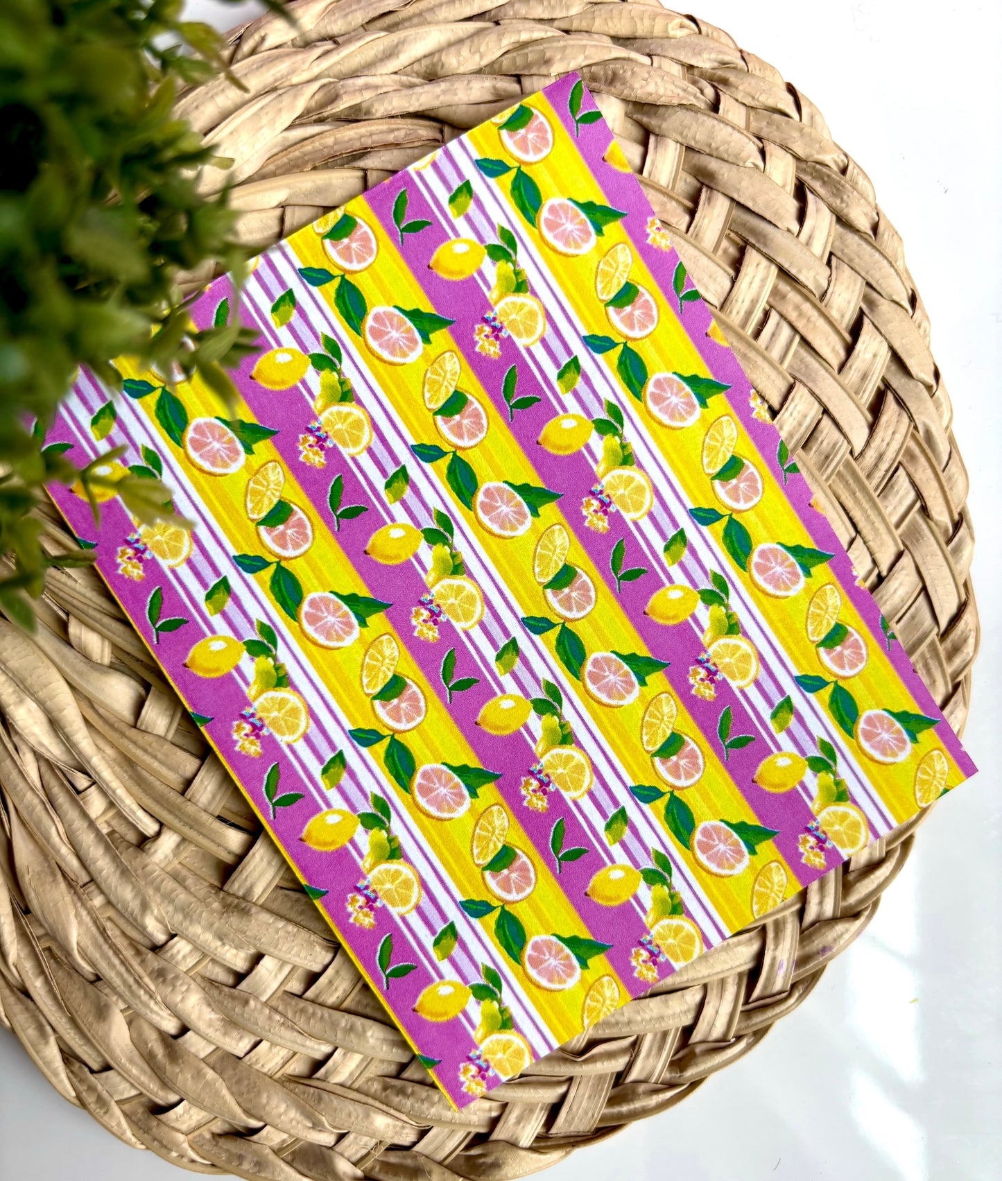 Pink Lemon Stripe Transfer Paper