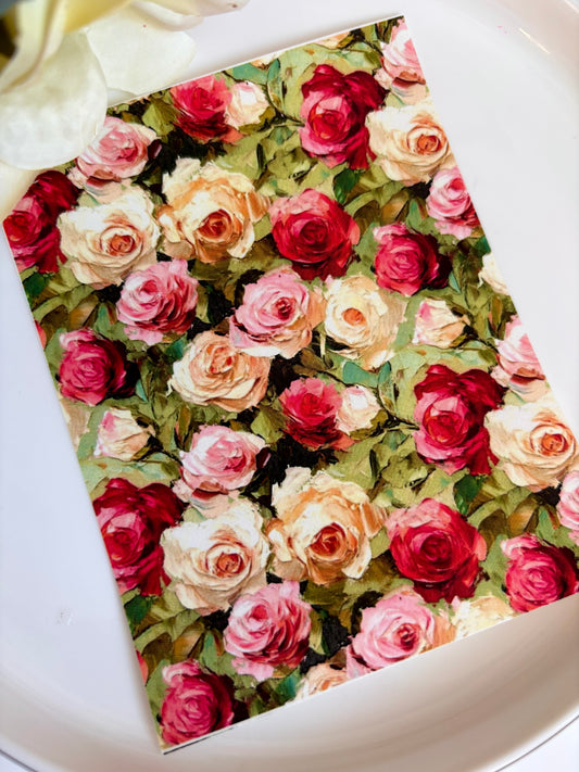 Roses on Green Transfer Paper