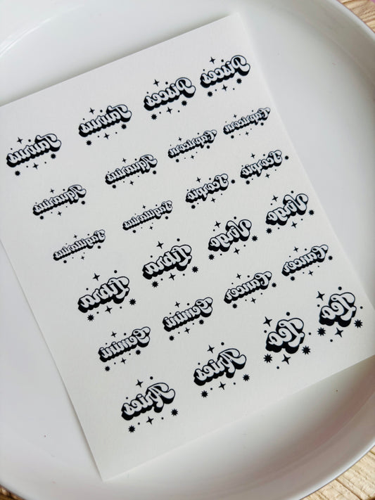 Zodiac Retro Transfer Paper