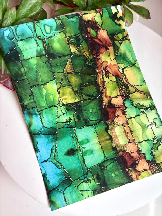 Green Ink Square Transfer Paper