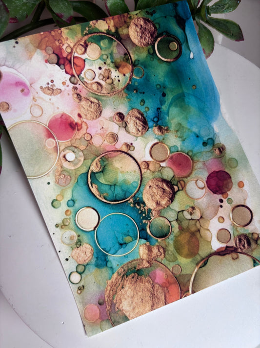 Earthy Blue Bubbles Transfer Paper