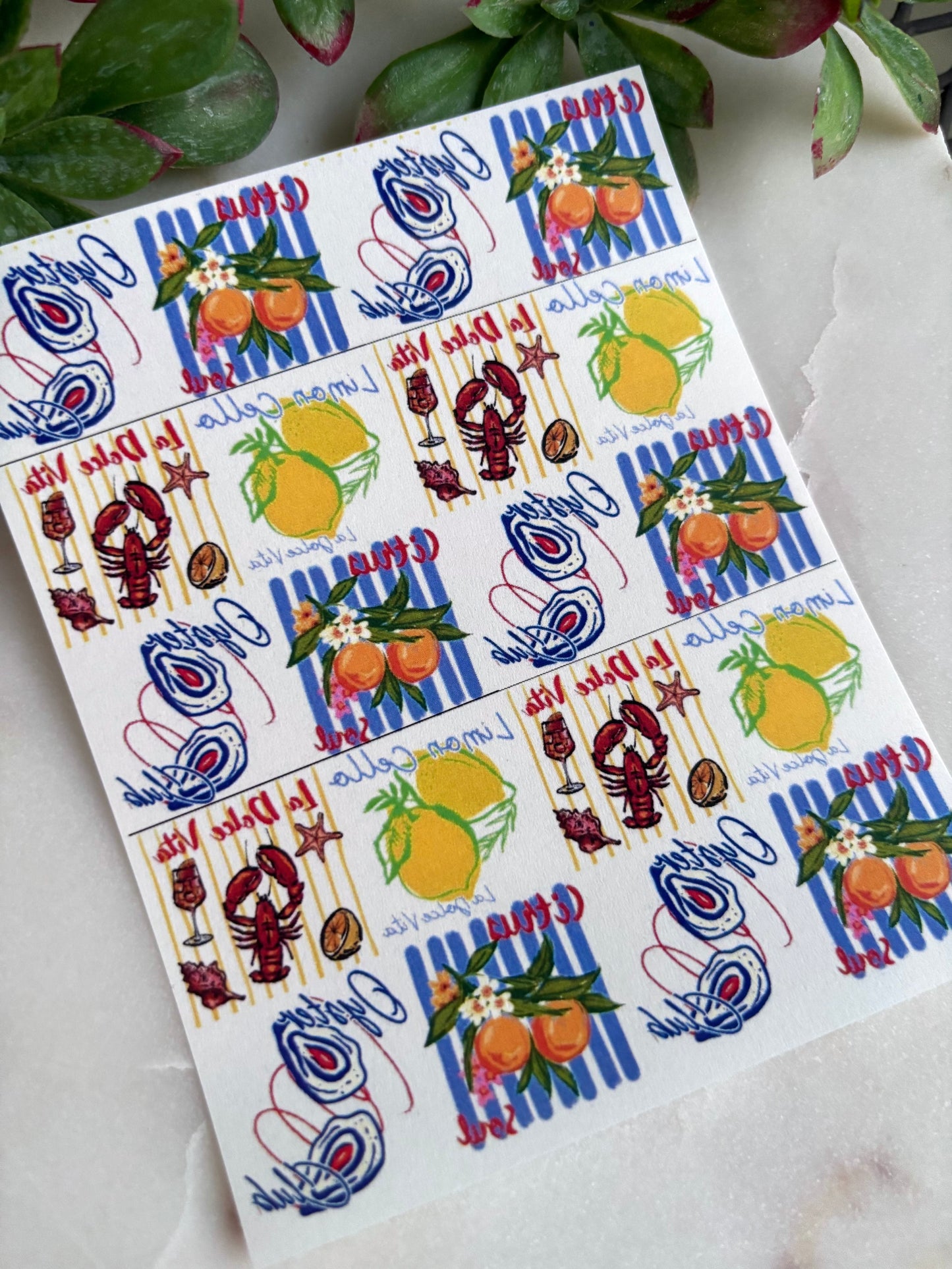 Foodie Square Tile Transfer Paper