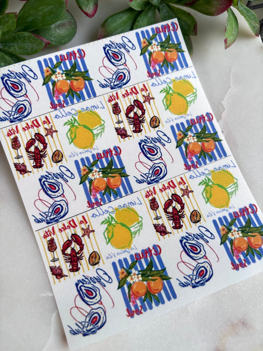 Foodie Square Tile Transfer Paper