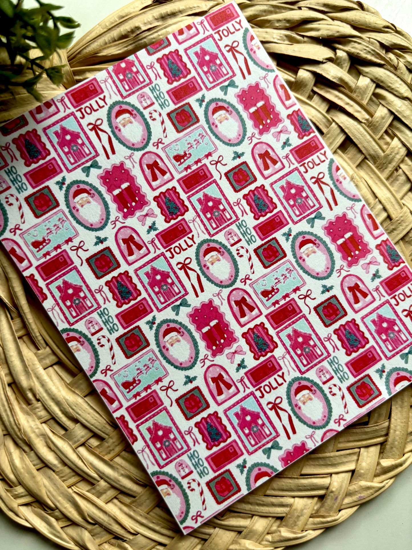 Pinky Red Xmas Frames Transfer Paper