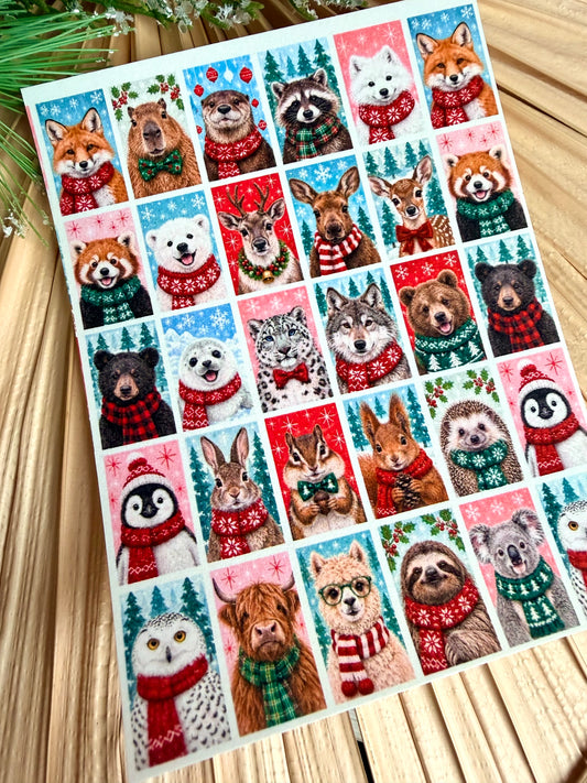 Holiday Animal Tile Transfer Paper