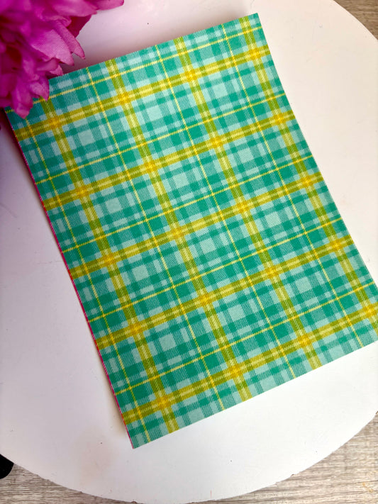 Blue Green Plaid Transfer Paper