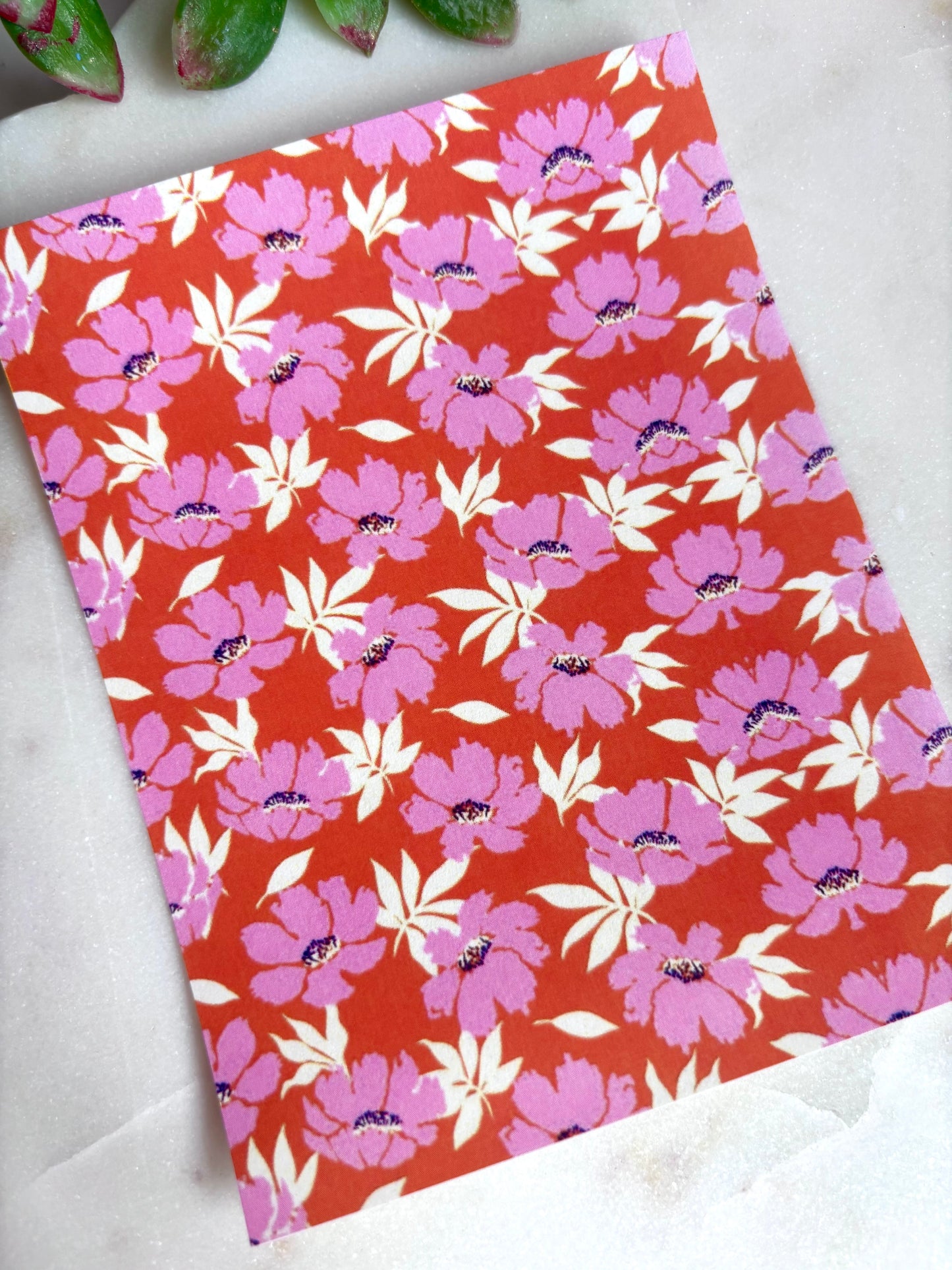Orange & Pink Tropical Flower Transfer Paper