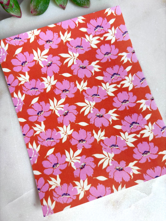 Orange & Pink Tropical Flower Transfer Paper