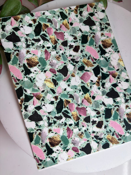 Green Terrazzo Transfer Paper