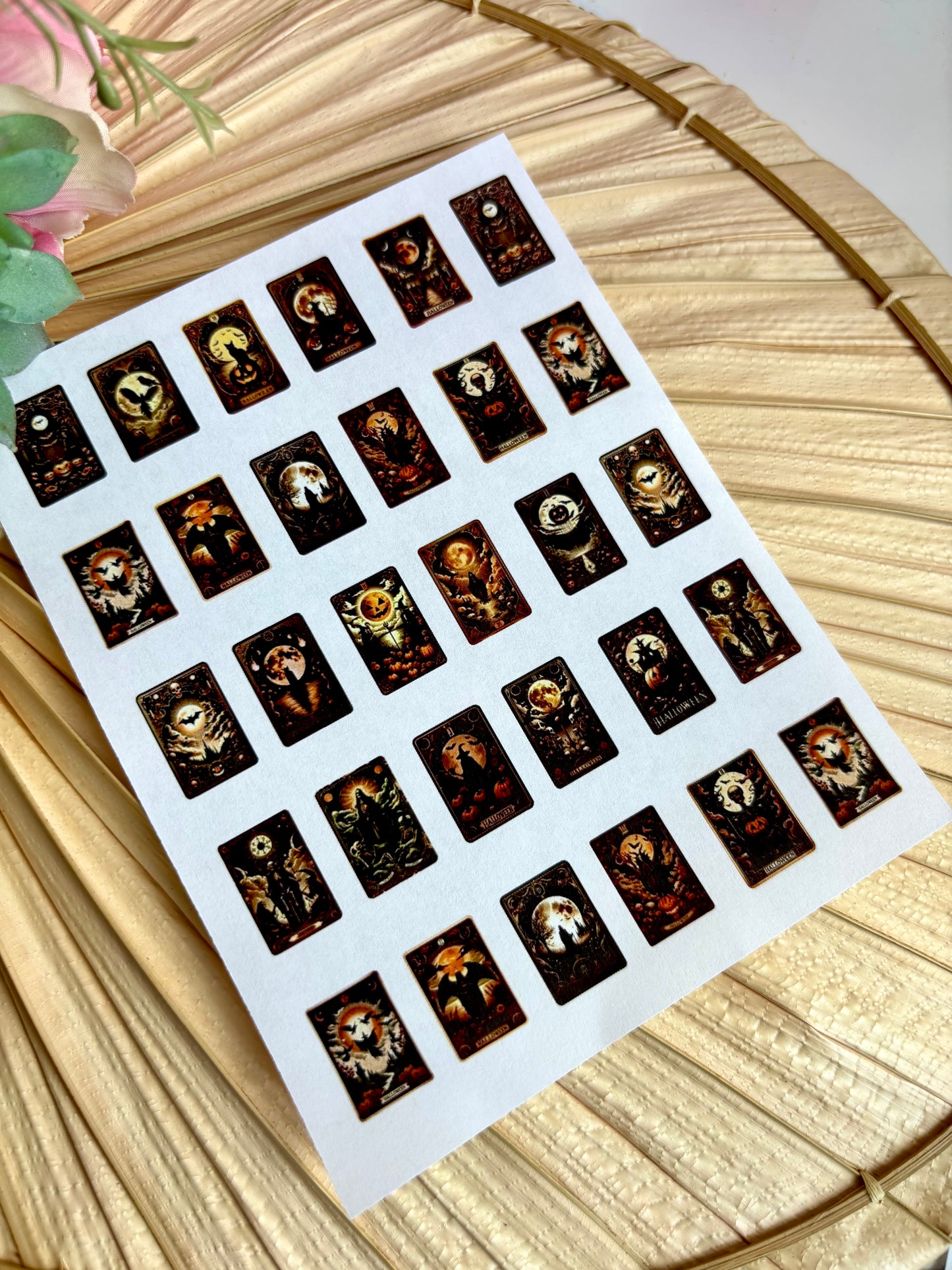 Gothic Halloween Tarot Charms Transfer Papers