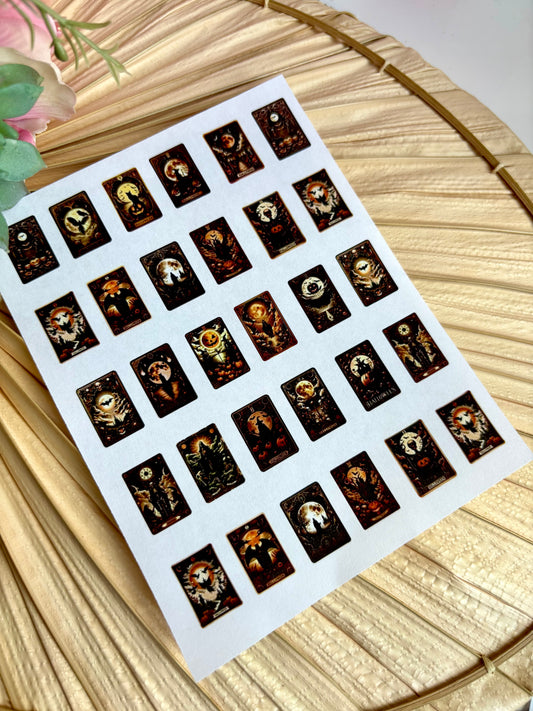 Gothic Halloween Tarot Charms Transfer Papers