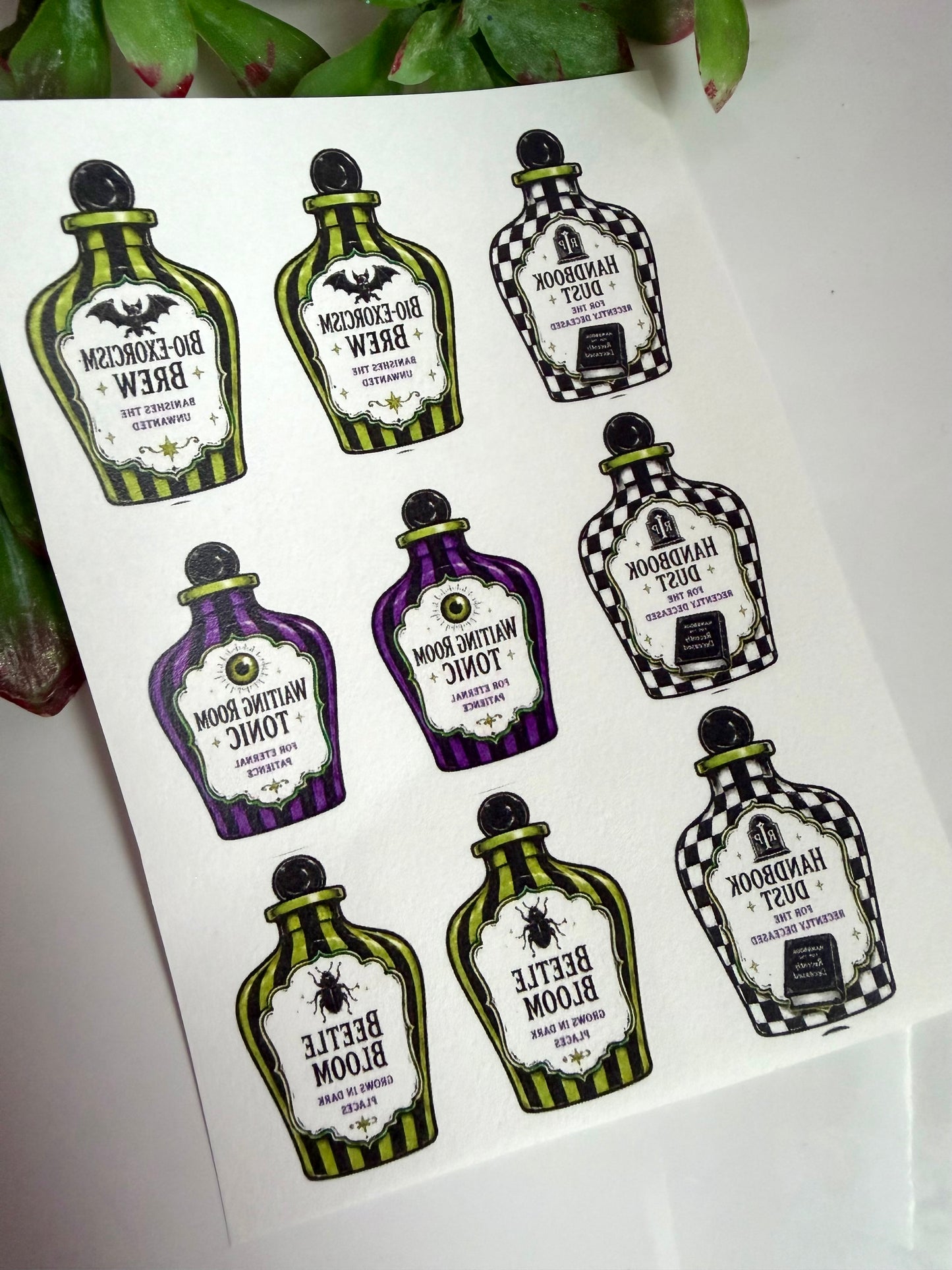 Beetlejuice Inspired Large Potion Transfers & Cutter
