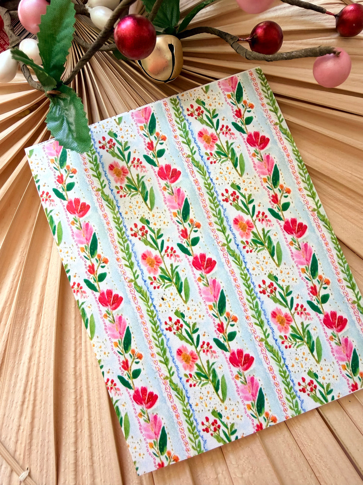 Rosy Floral Stripe Transfer Paper