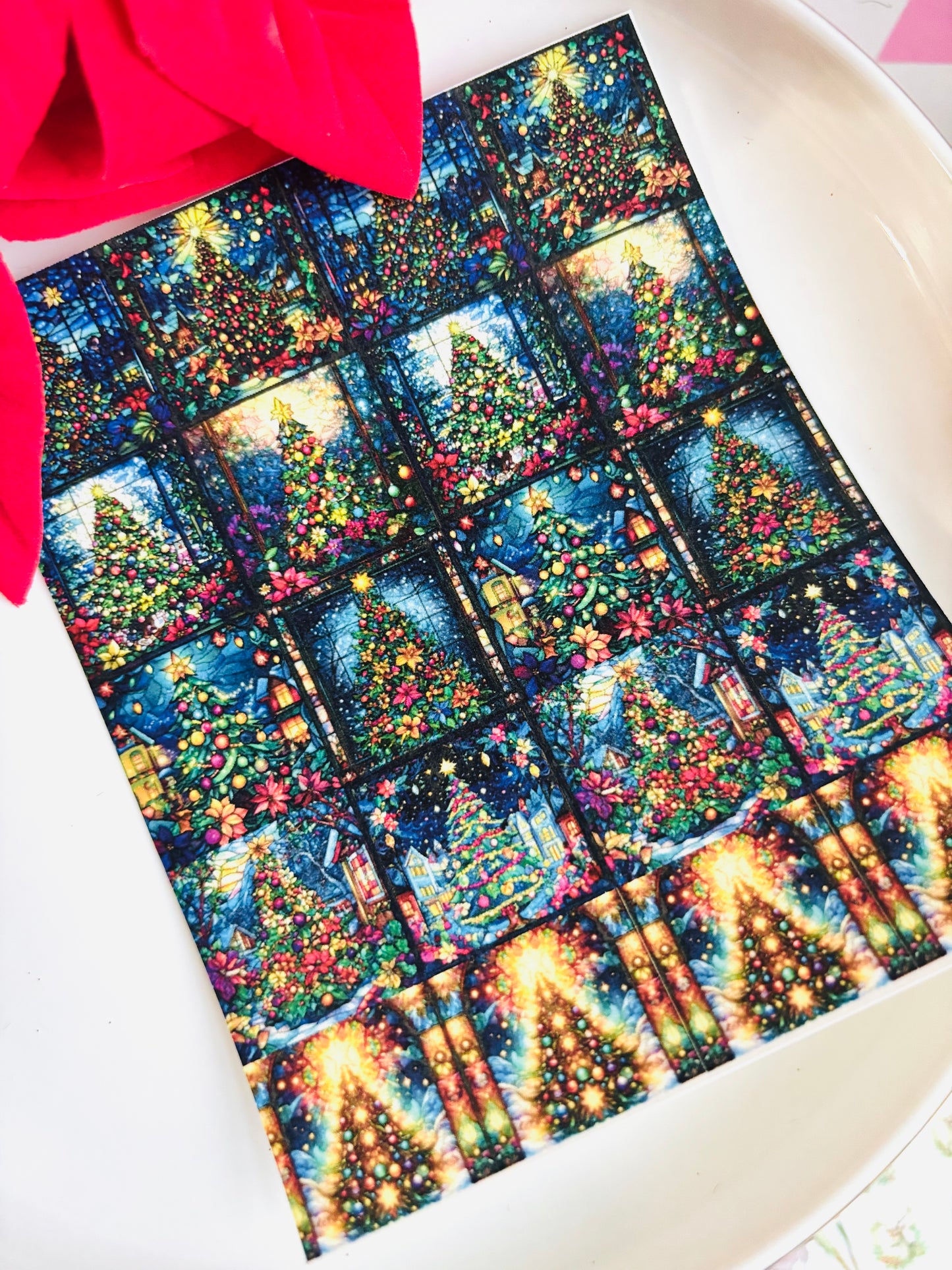 Christmas Tree Tiles Transfer Paper
