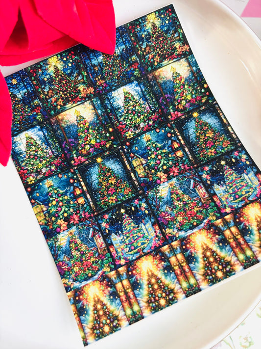 Christmas Tree Tiles Transfer Paper