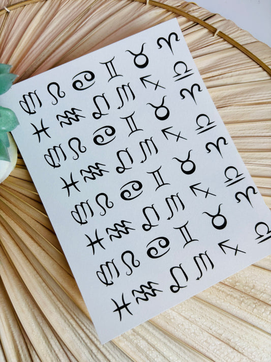 Zodiac Sign Charms Transfer Paper