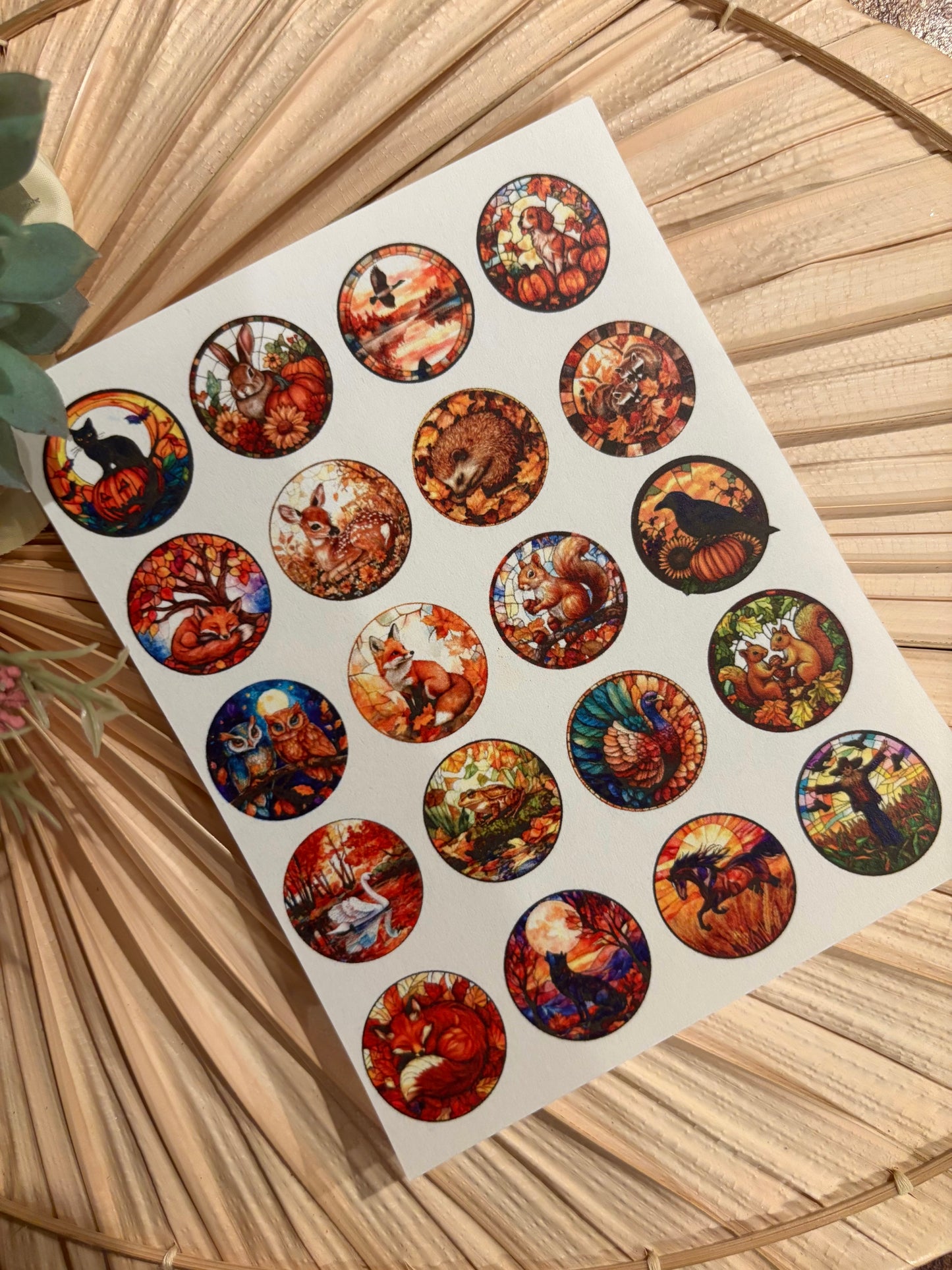 Stained Glass Animals Transfer Paper