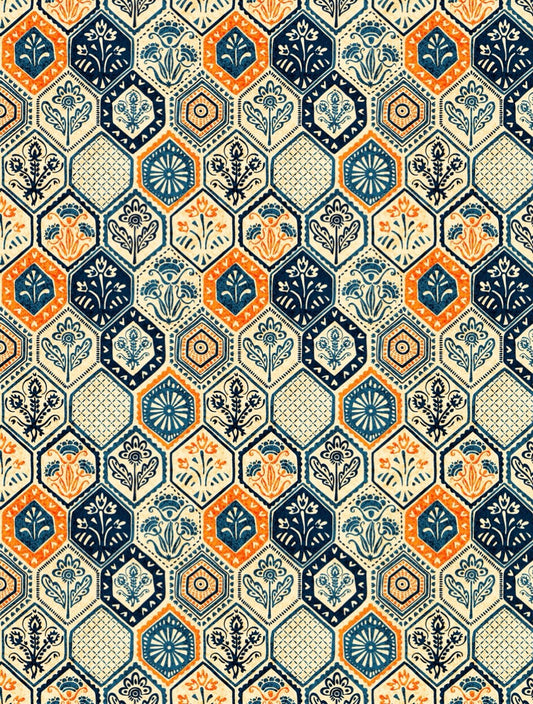 Folk Tile A Transfer Paper