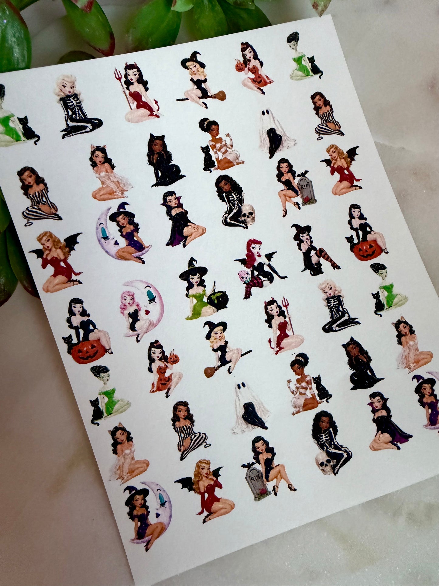 Halloween Pin-Up Girl Charm Transfer Paper