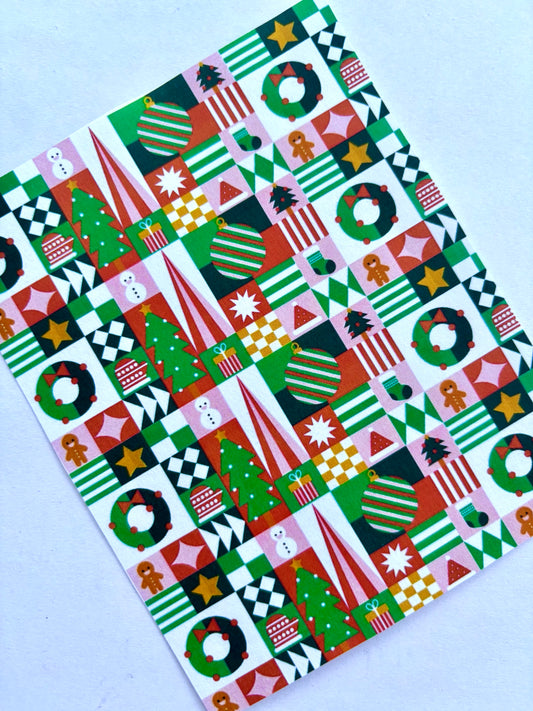 MCM Xmas Checks Transfer Paper