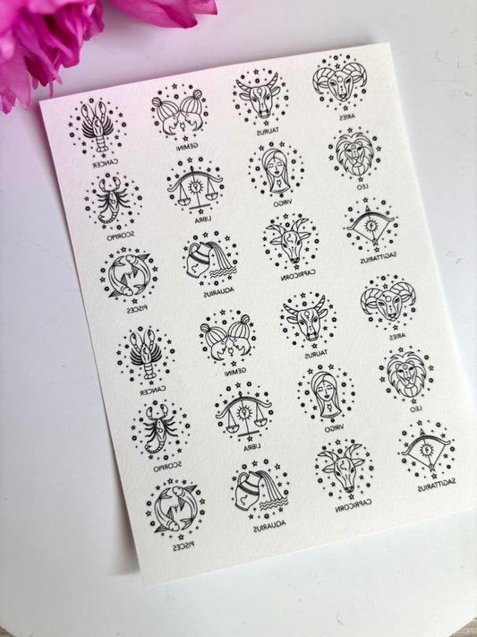 Zodiac 2 Charm Transfer Paper