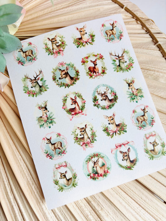 Festive Deer Transfer Paper- Small