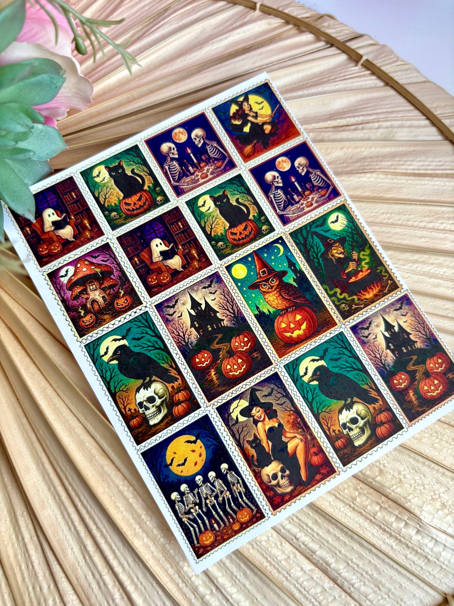 Colorful Halloween Stamp Charms Transfer Papers