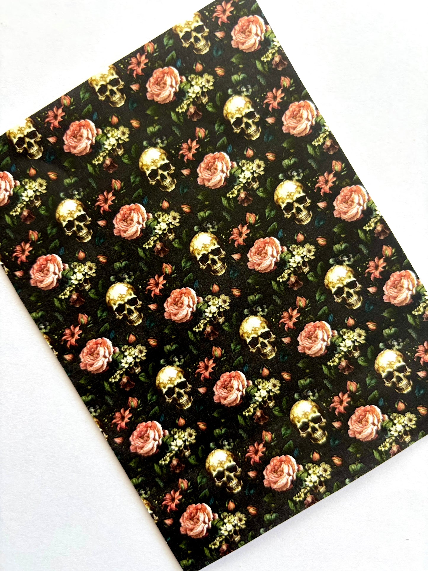 Skull & Pink Roses Transfer Paper
