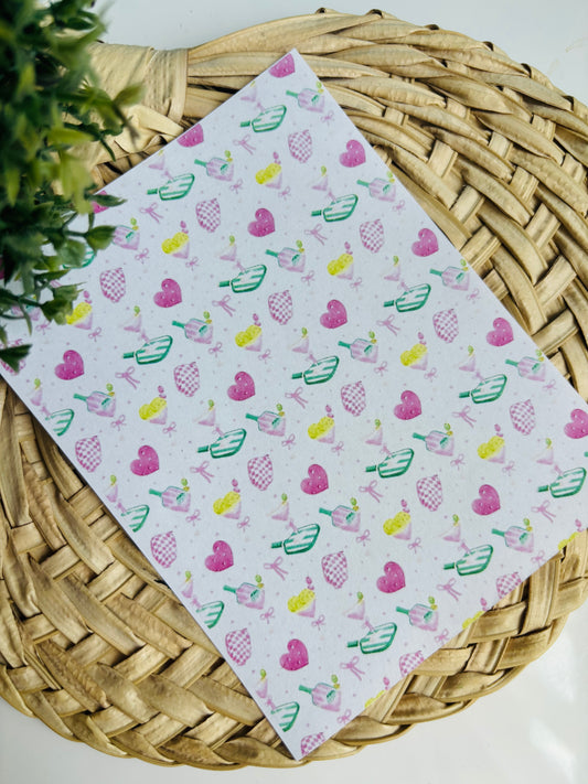 Pickle Ball Martini Transfer Paper