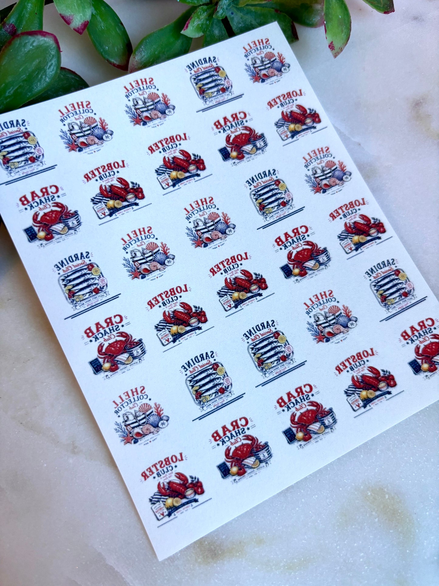 Crab Shack Transfer Paper