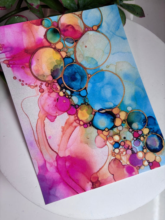 Pink & Blue Bubbles Transfer Paper