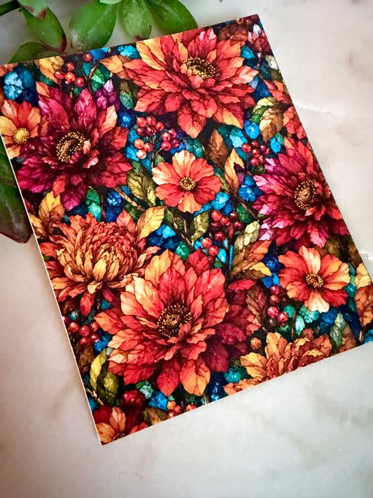 Autumn Colorul Floral Transfer Paper