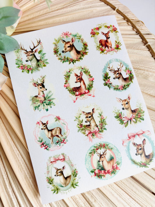 Festive Deer Transfer Paper-Medium