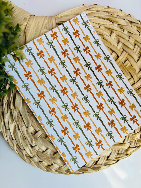 Autumn Bow Stripe Transfer Paper